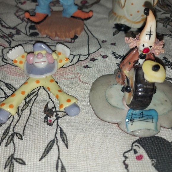 Clown lot glass and porcelain one had a bell accordion vintage collectibles - Picture 3 of 4